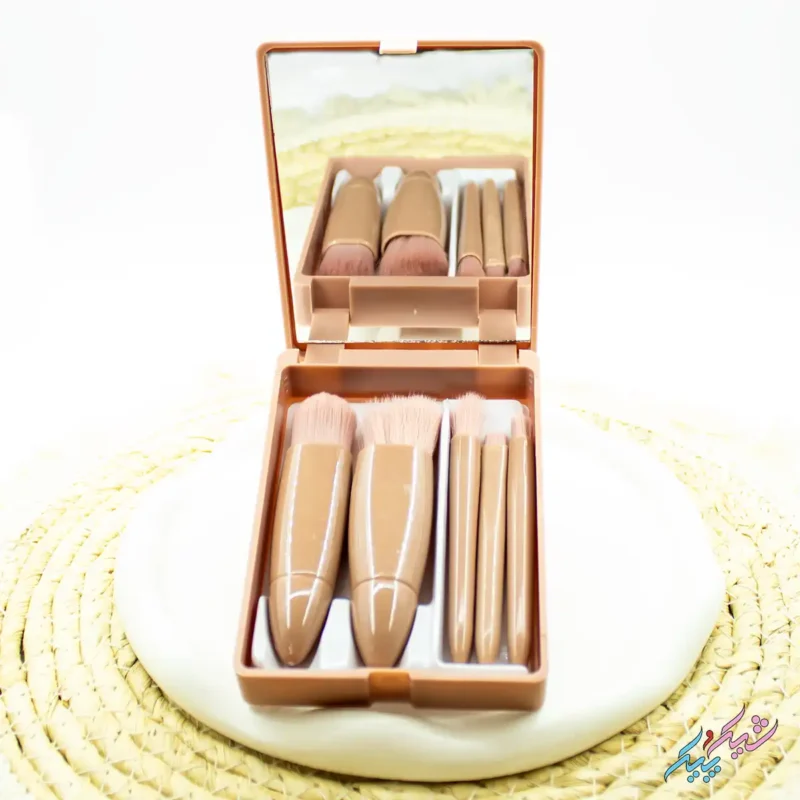 براش آینه دار با طراحی شیک | دو رنگ صورتی و قهوه‌ای