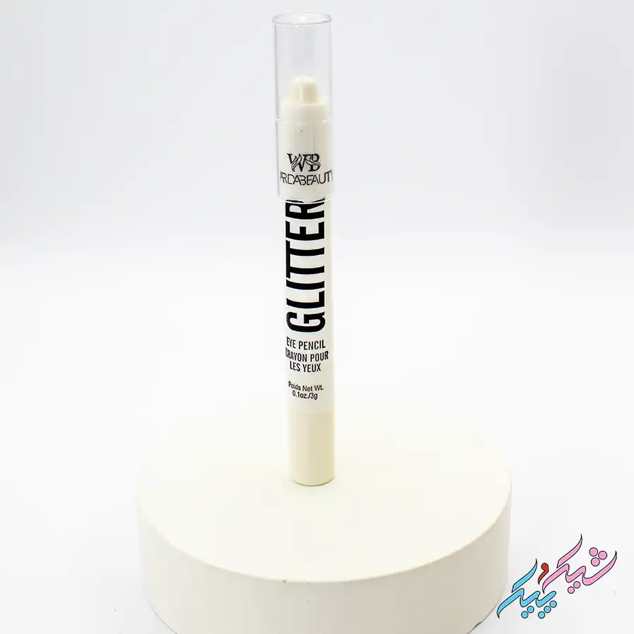 هایلایتر پیچی مدادی گلیتر سفید Glitter