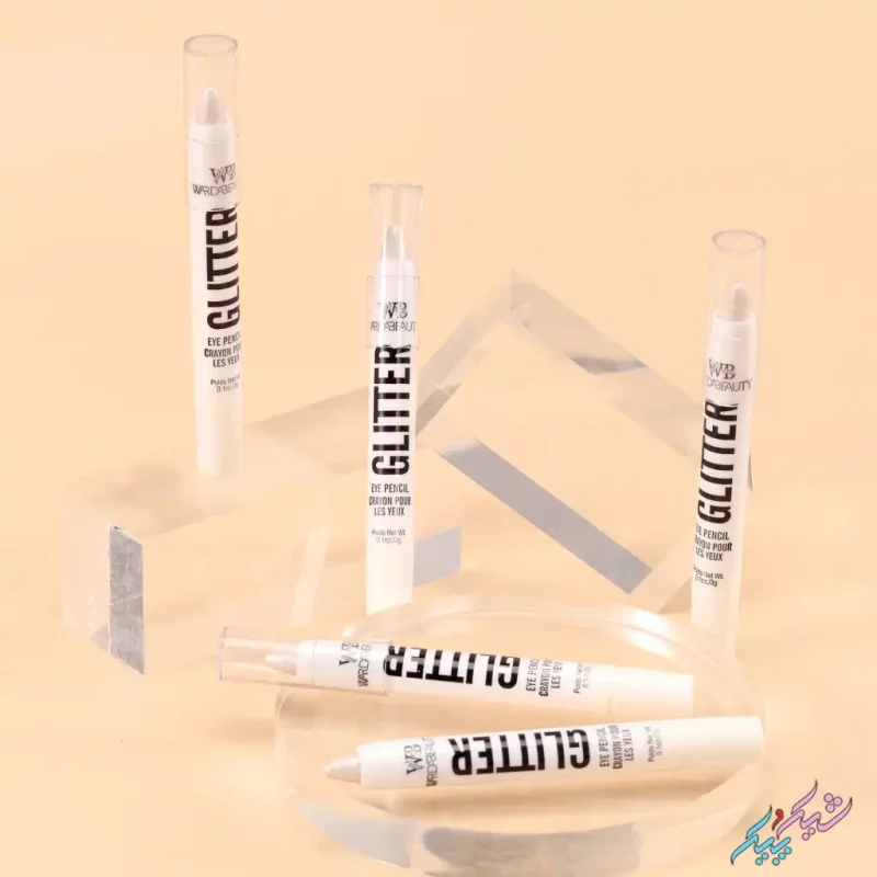 هایلایتر پیچی مدادی گلیتر سفید Glitter