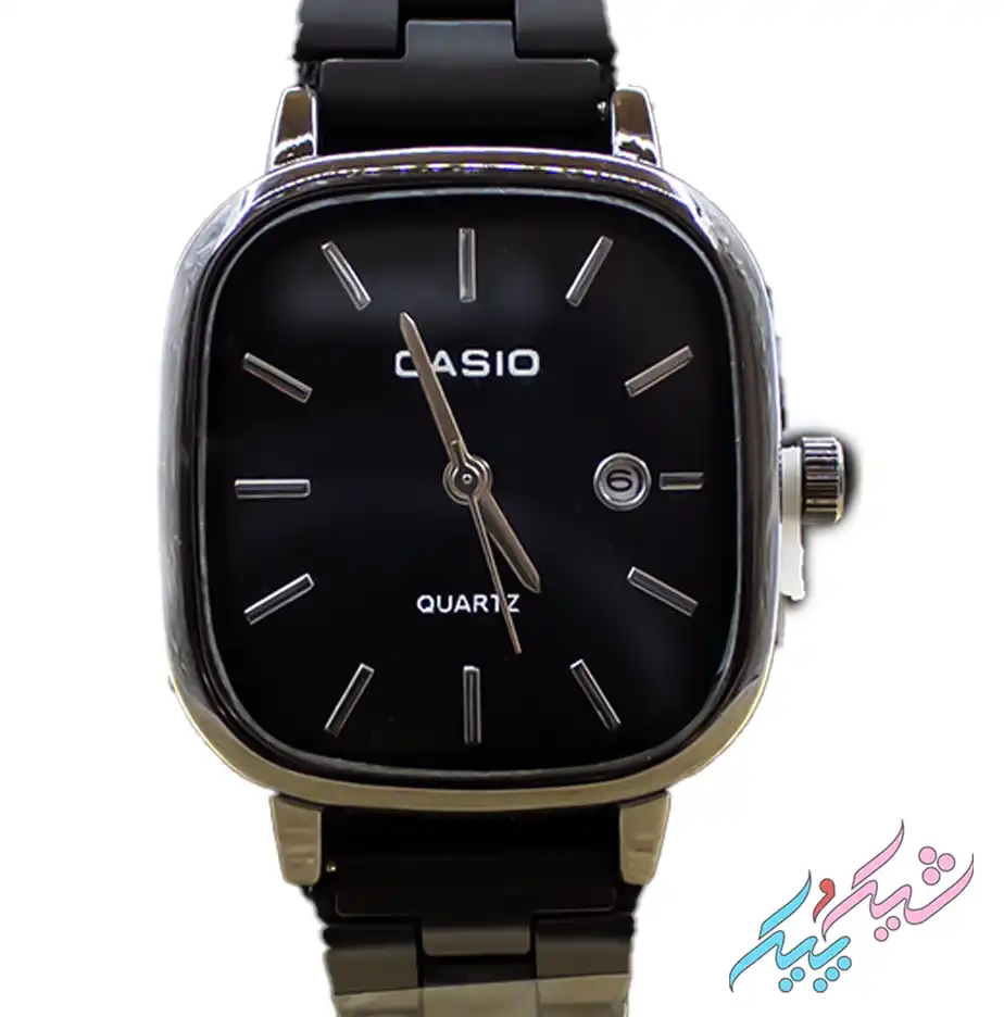 saat-black-w-1-2.webp ساعت مچی زنانه کاسیو مدل اولد مانی با صفحه مشکی و بند استیل مشکی برند Casio