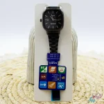 ساعت مچی زنانه کاسیو مدل اولد مانی با صفحه مشکی و بند استیل مشکی برند Casio