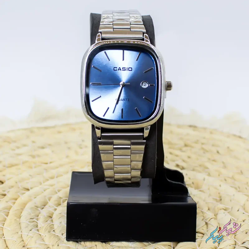 ساعت اولد مانی طرح کاسیو با صفحه آبی و بند استیل برند Casio