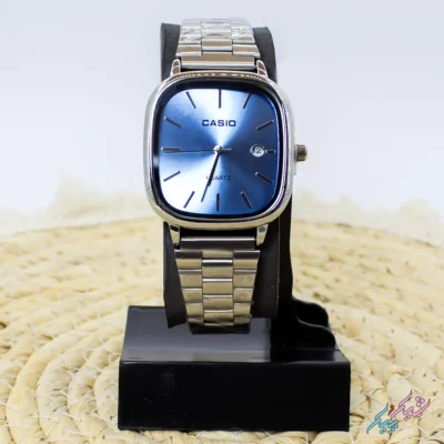 ساعت اولد مانی طرح کاسیو با صفحه آبی و بند استیل برند Casio