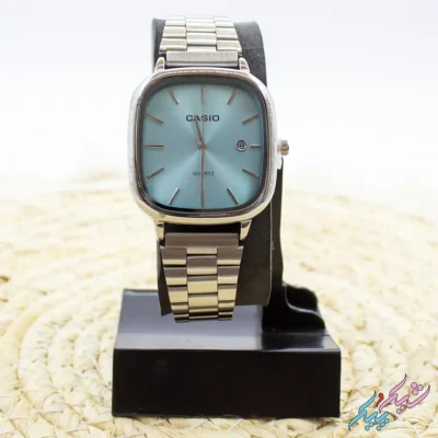 ساعت مچی مردانه اولد مانی طرح کاسیو با صفحه تیفانی و بند استیل و تقویم فعال برند Casio