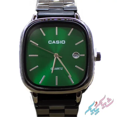 ساعت مچی مردانه اولد مانی طرح کاسیو با صفحه سبز و بند استیل برند Casio