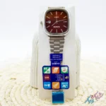 ساعت مردانه اولد مانی طرح کاسیو با صفحه قرمز و بند استیل