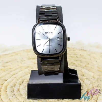 ساعت مچی مردانه اولد مانی طرح کاسیو با صفحه نقره‌ای و بند مشکی برند Casio