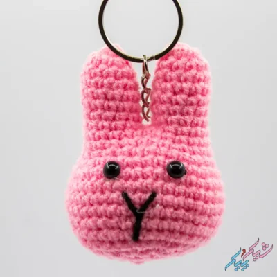 جاکلیدی خرگوش قلاب بافی رنگی