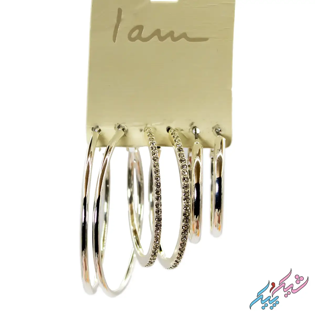 Earrings-32-1.webp خرید پک ۳ جفت گوشواره حلقهای برند I AM