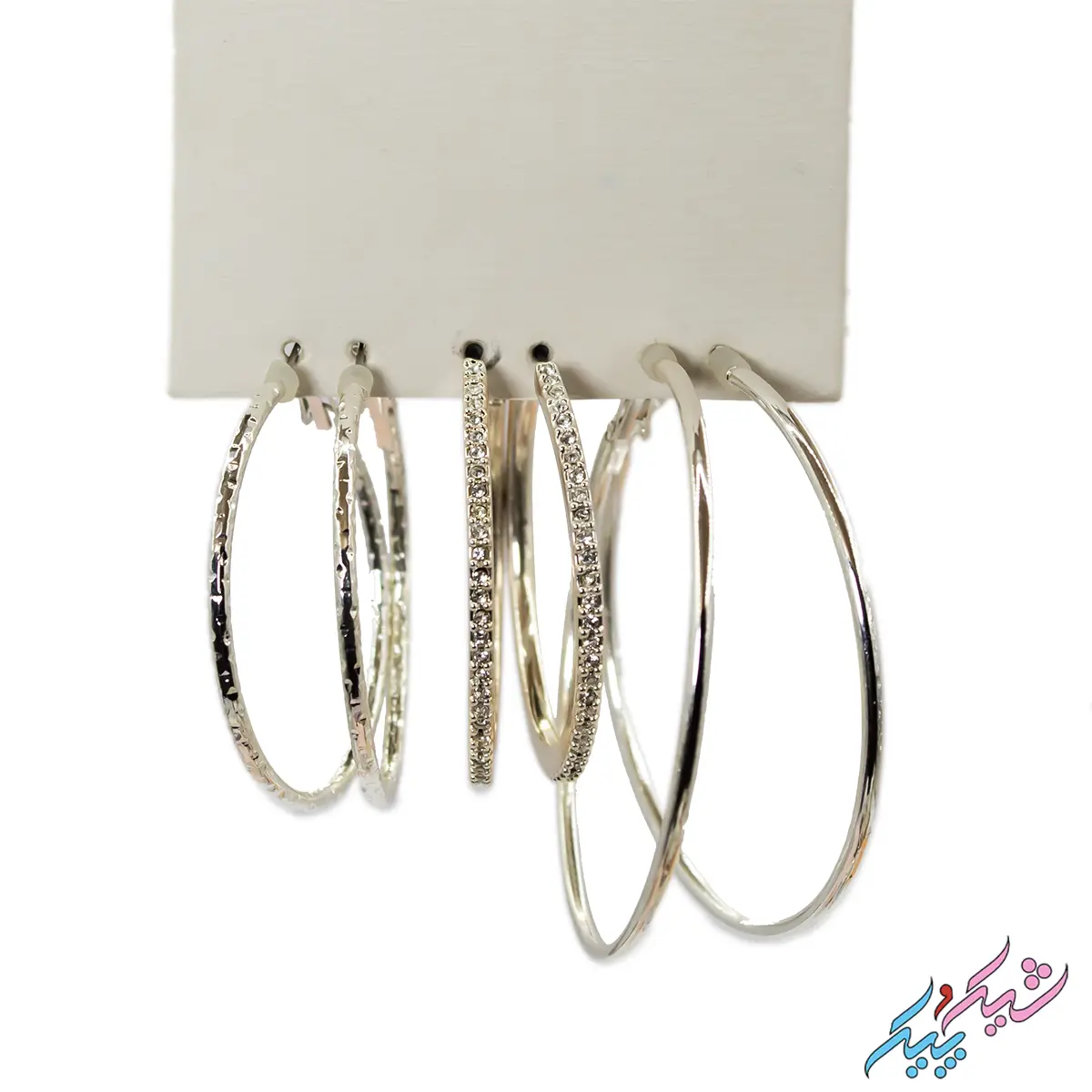 Earrings-35-1.webp خرید پک ۳ جفت گوشواره حلقهای برند I AM