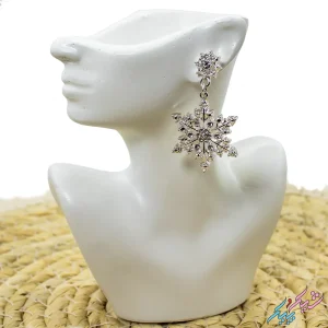 خرید گوشواره دانه برفی نقره‌ای برند I AM