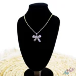 خرید گردنبند پاپیون نگین‌ دار استیل