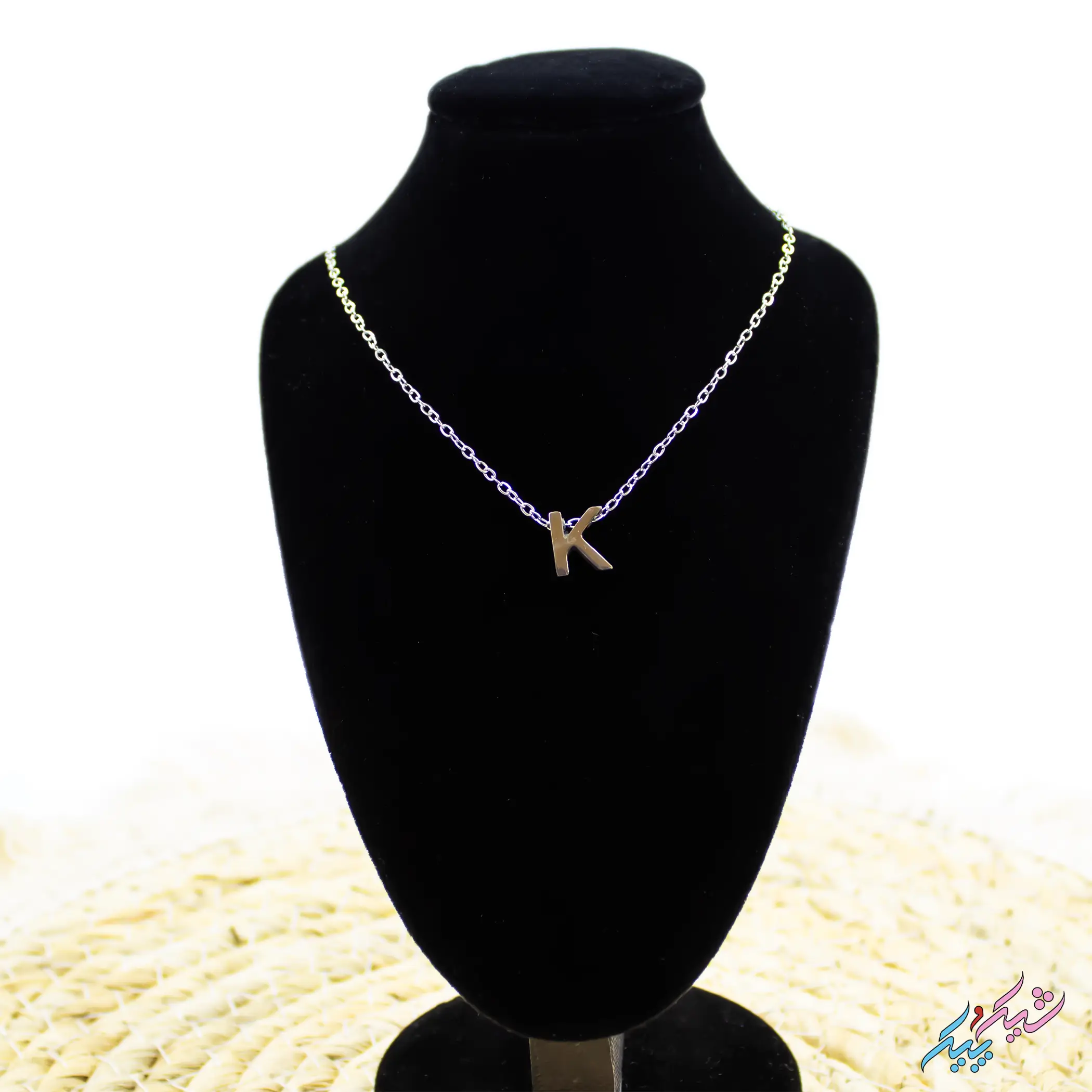 gardanband-18-3 خرید گردنبند حرف K انگلیسی استیل