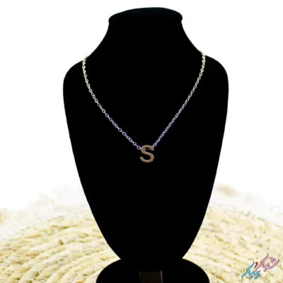 خرید گردنبند حرف S انگلیسی استیل