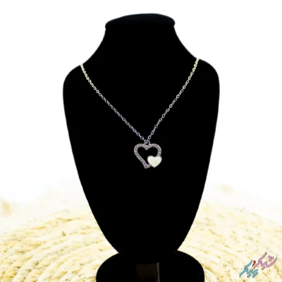 خرید گردنبند طرح ضربان قلب نگین‌دار