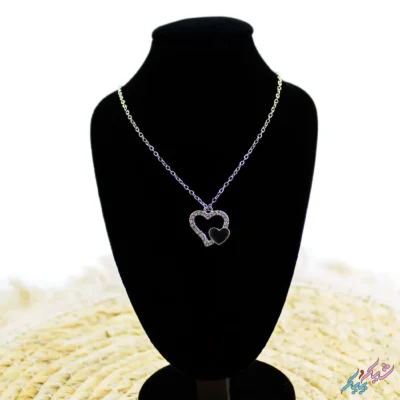 خرید گردنبند طرح ضربان قلب نگین‌دار