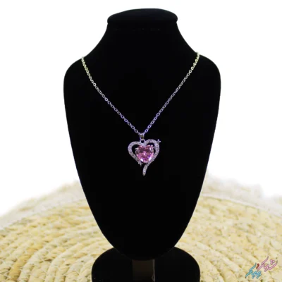 خرید گردنبند قلب فول نگین و الماسی