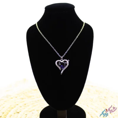 خرید گردنبند قلب فول نگین و الماسی