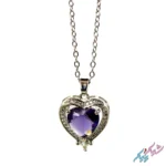 خرید گردنبند مدل قلب با نگین بنفش اتمی