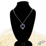 خرید گردنبند مدل قلب با نگین بنفش اتمی