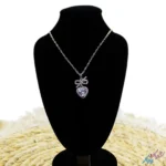 خرید گردنبند مدل قلب و پاپیون نگین اتمی