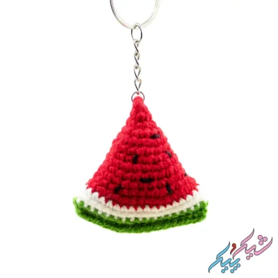 جاکلیدی آویز هندوانه شب یلدا | قلاب بافی دست‌ساز | گیفت یلدا