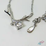 گردنبند نقره 925 طرح شاخ گوزن و دم وال با روکش آب رادیوم