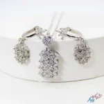 نیم ست نقره ۹۲۵ «تاج زمرد»