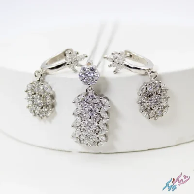 نیم ست نقره ۹۲۵ «تاج زمرد»