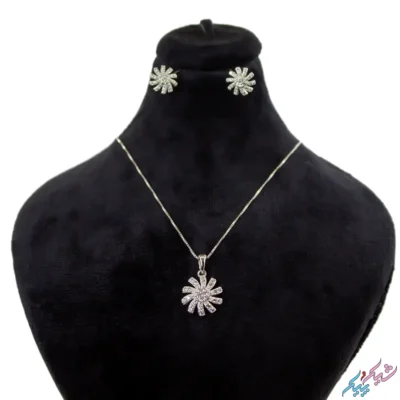 نیم ست نقره ۹۲۵ طرح گل آفتابگردان