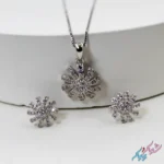 نیم ست نقره ۹۲۵ طرح گل آفتابگردان