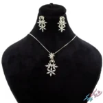 نیم ست نقره ۹۲۵ مدل گل جواهری