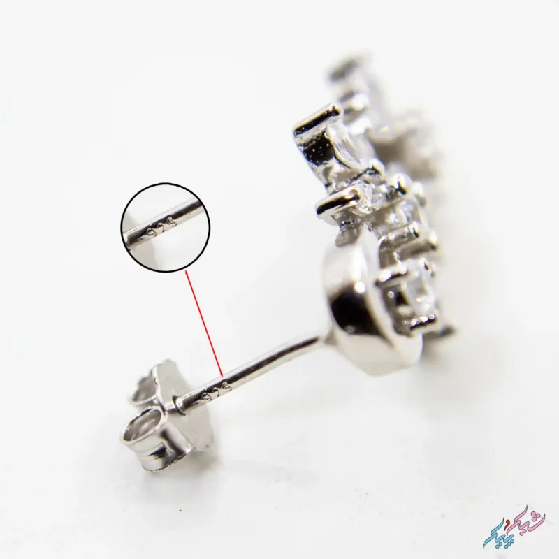 نیم ست نقره ۹۲۵ مدل گل جواهری