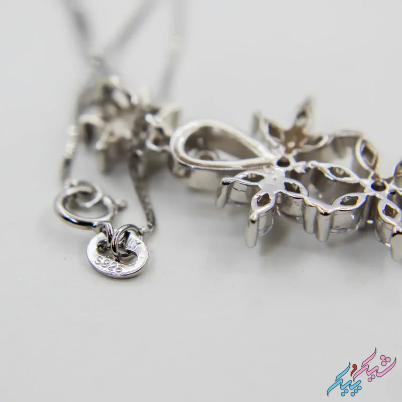 نیم ست نقره ۹۲۵ مدل گل جواهری