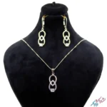 نیم ست نقره ۹۲۵ «اشک بی‌نهایت» (Rhodium Plated) | دو اشک در هم تنیده