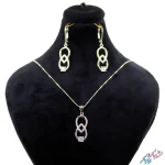 نیم ست نقره ۹۲۵ «اشک بی‌نهایت» (Rhodium Plated) | دو اشک در هم تنیده