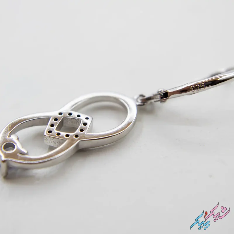 نیم ست نقره ۹۲۵ «اشک بی‌نهایت» (Rhodium Plated) | دو اشک در هم تنیده