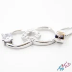 نیم ست نقره ۹۲۵ «اشک بی‌نهایت» (Rhodium Plated) | دو اشک در هم تنیده