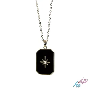 گردنبند استیل مشکی نگین دار