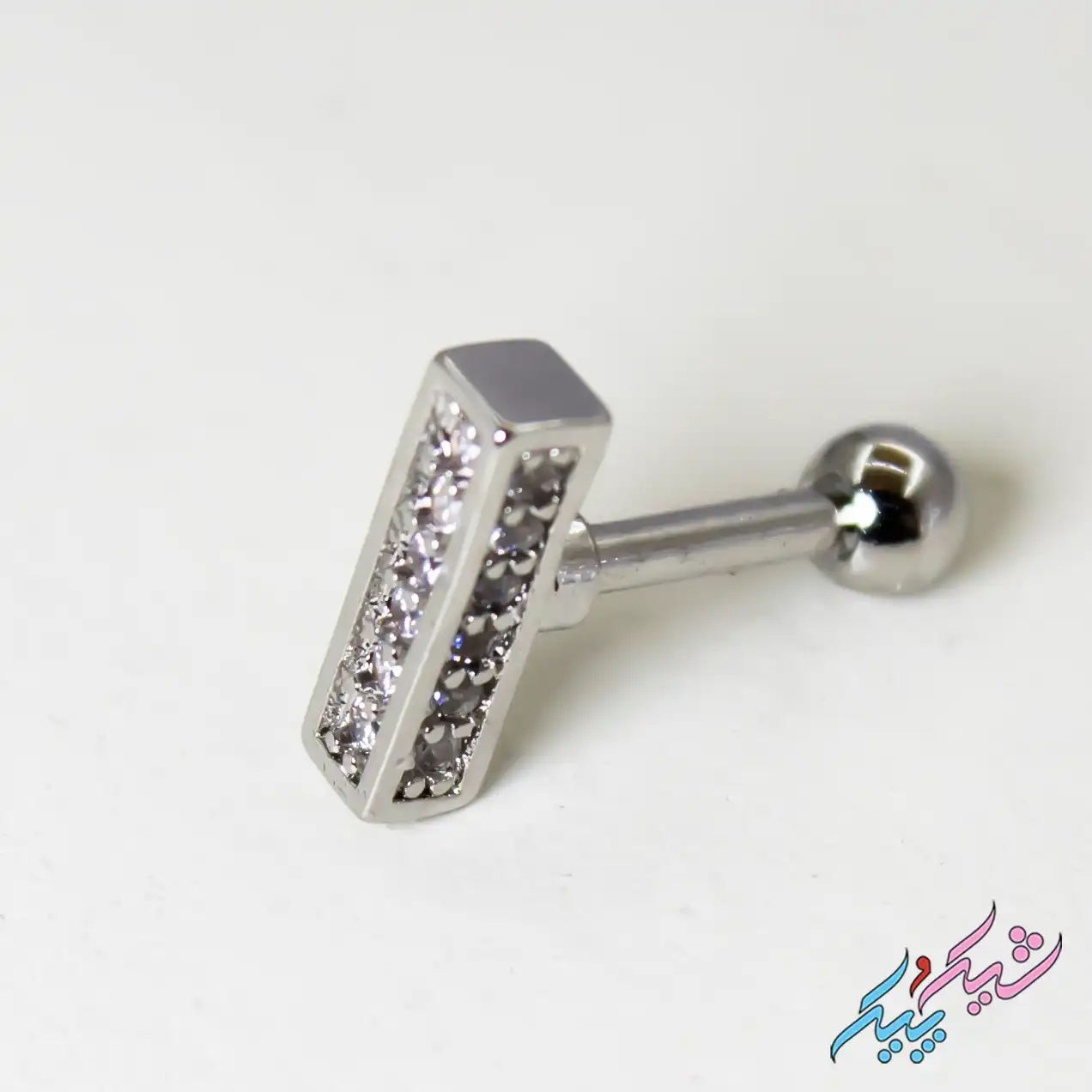 pircing-13-1 پیرسینگ گوش میخی مدل خطی فول نگین | شیک و پیک