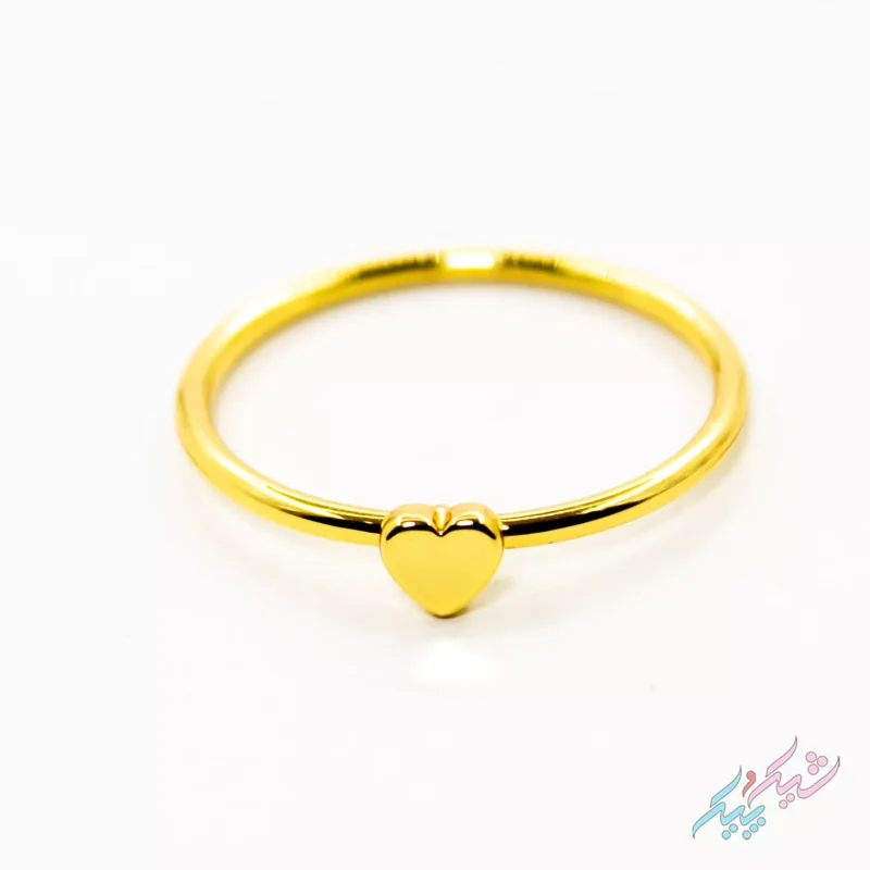 پک چهارتایی انگشتر طلایی برند I Am زیرکونیا مروارید قلب پیچ سایز S | | روکش طلا - GOLD PLATED