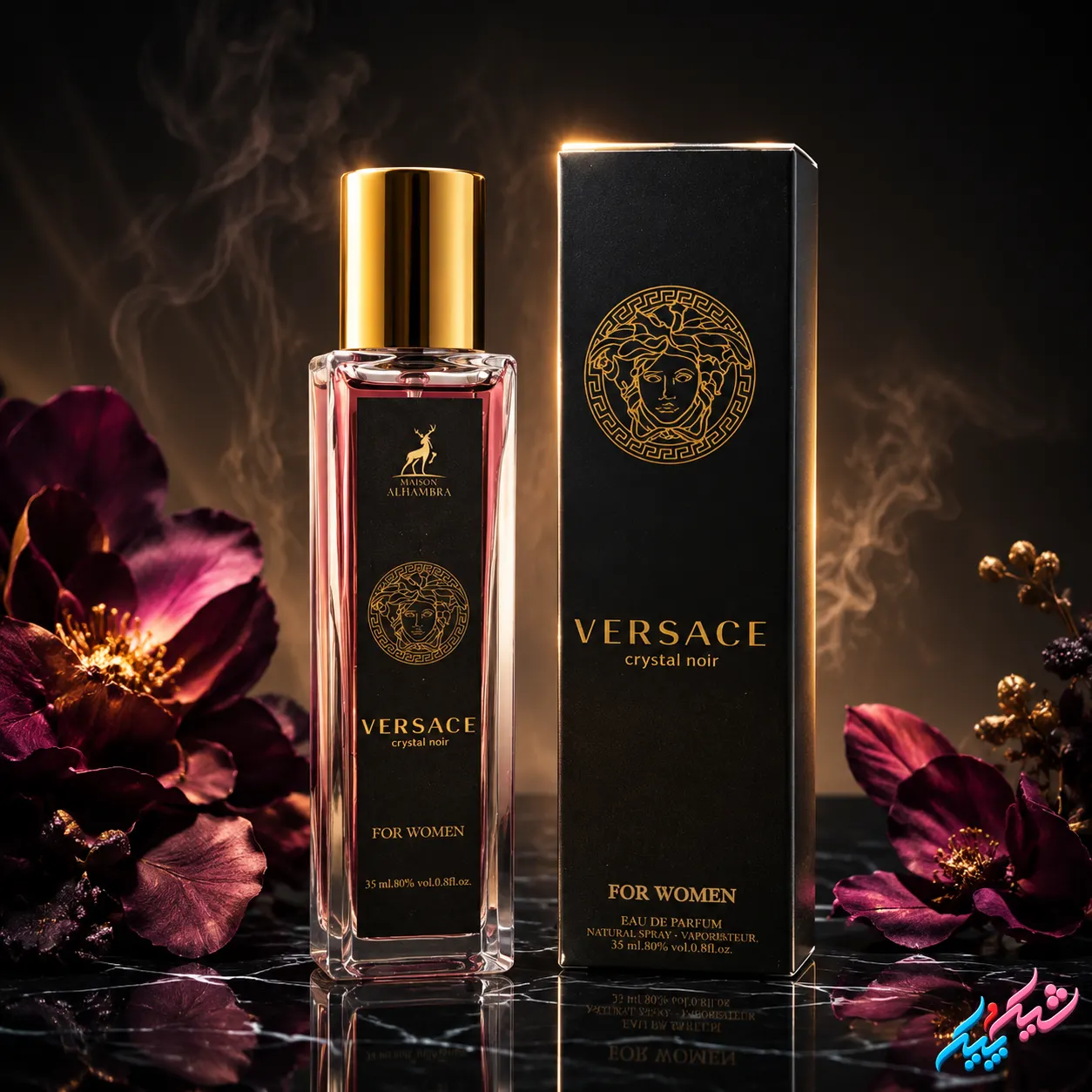 versace-1 ادکلن ورساچه کریستال نویر الحمبرا اصل 35ml ادوپرفیوم گرم و مرموز | شیک و پیک